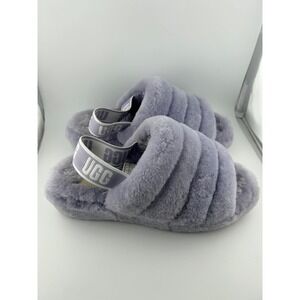 UGG Fluff Yeah Fluffy Slides Lilac Women's Size:‎ 9 Cozy Furry Open Toe